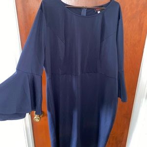 Flare sleeve knee length cocktail dress